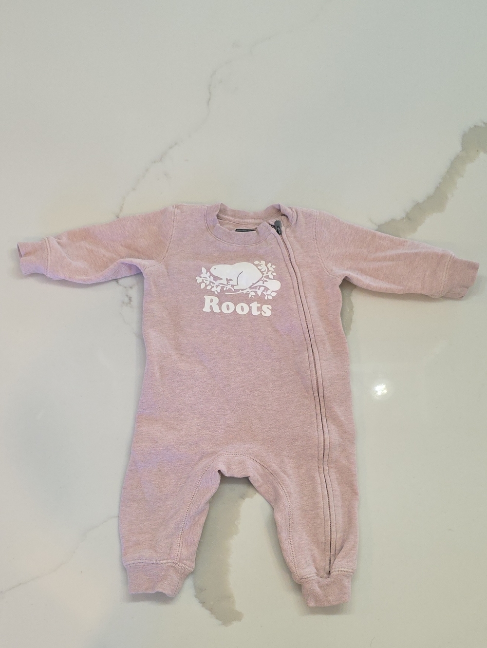 Roots Baby Organic Original Cooper Beaver Romper Pink Baby M (6-12M)